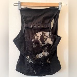 Lip service top with back lace design, size S
